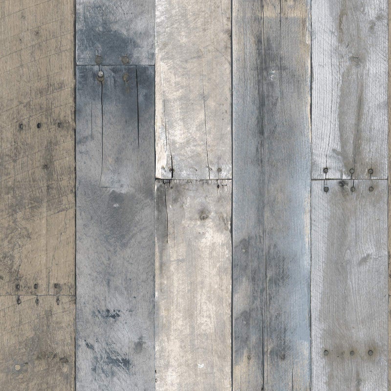 Tempaper Multicolor Repurposed Wood Removable Peel and Stick Wallpaper, 20.5 in X 16.5 ft, Made in the USA - Image 1